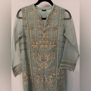 Sapphire sea green top and dupatta in small